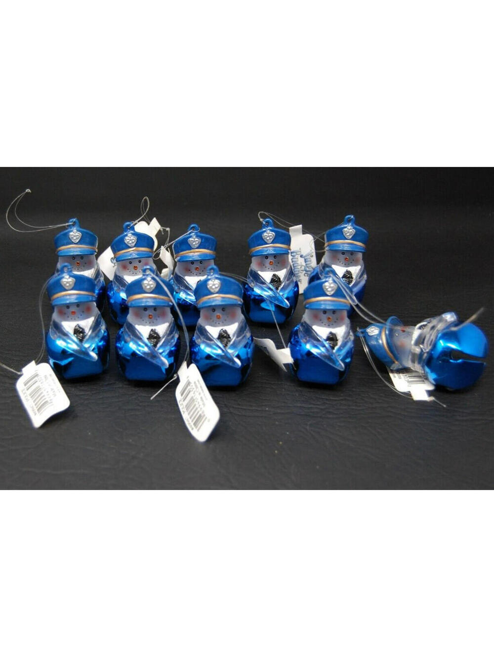 Police Officer Cop Blue Roman Jingle Buddies Bell Christmas Ornaments Lot 10 VTG